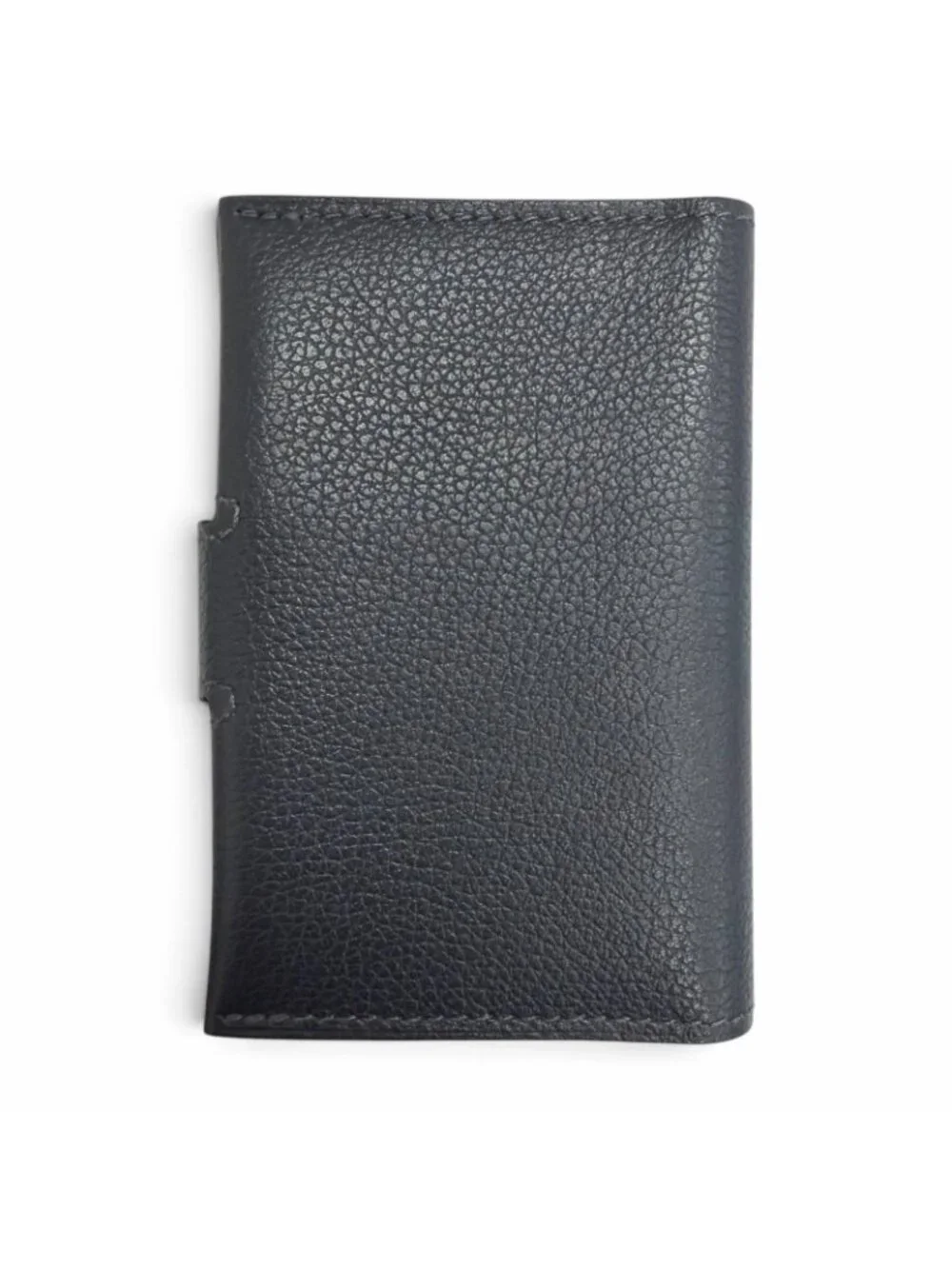 Hermes M S Evercolor Clou de Selle Card Case Blue Saphir Vert Angre